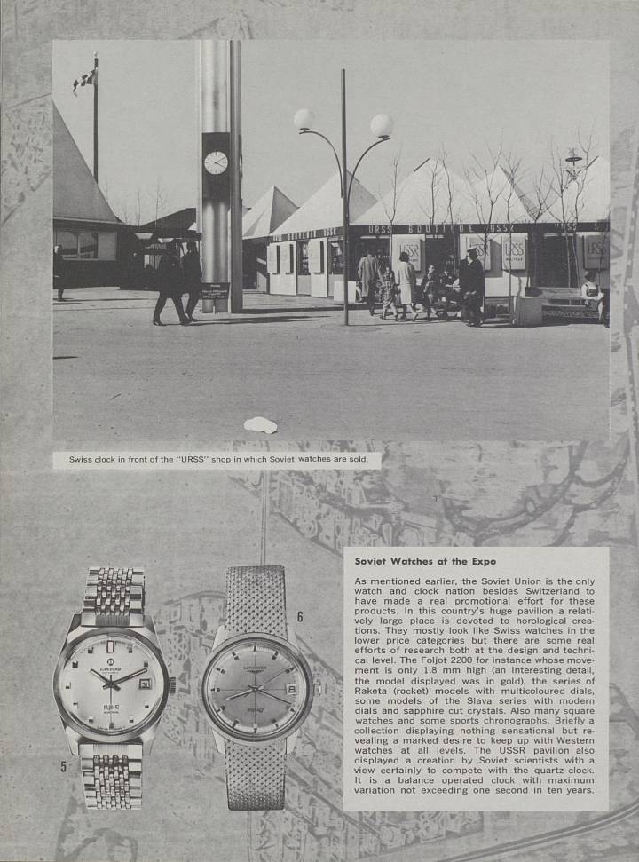 En 1967, Europa Star visite le stand de l'horlogerie soviétique à l'Expo de Montréal. C'est la première fois que Raketa est mentionnée dans nos colonnes, quelques années après la naissance de la marque.