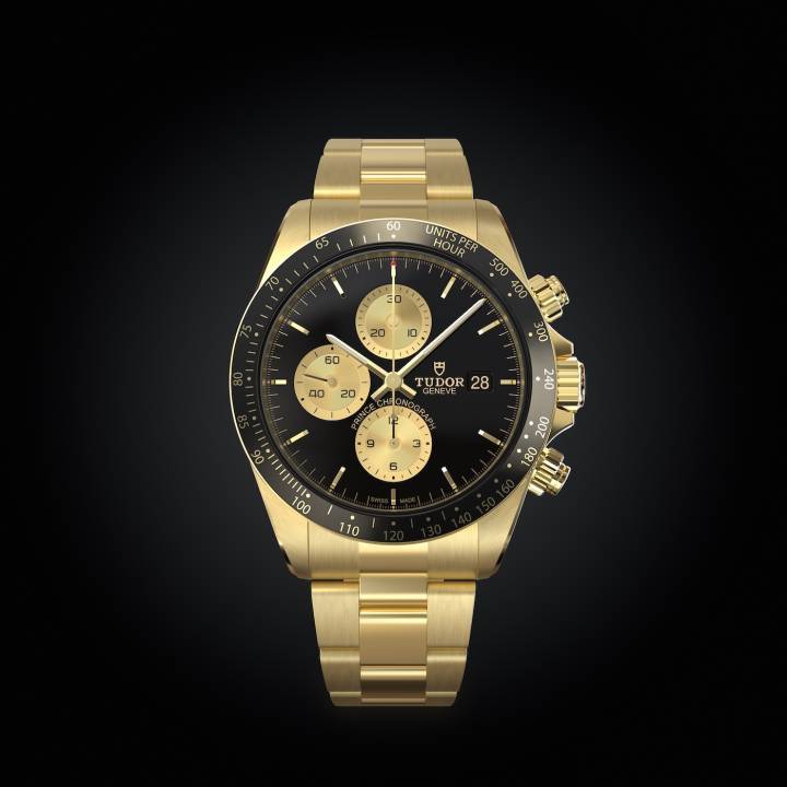 Tudor Prince Chronograph One, prototype réalisé en pièce unique pour Only Watch en 2023, introduisant le tout premier mouvement chronographe in-house de la marque.