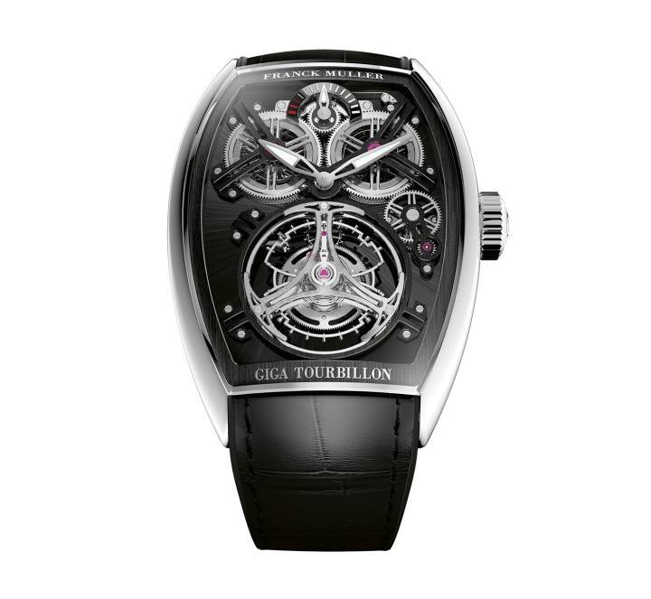 L'emblématique Giga Tourbillon de 20 mm de Franck Muller est logé pour la première fois dans un boîtier Curvex CX cette année.