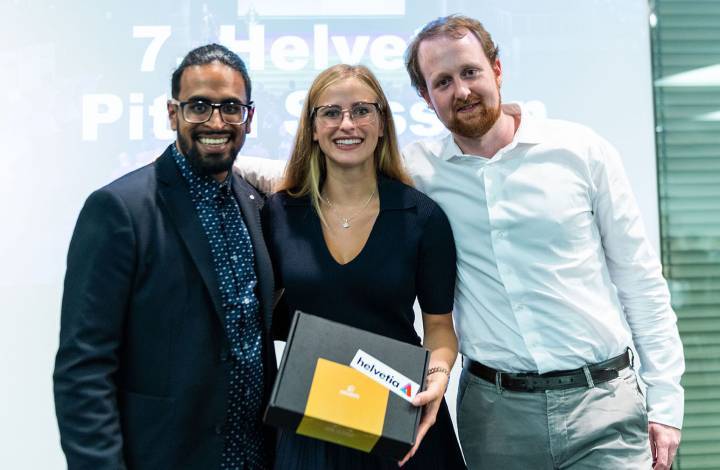 Les co-fondateurs d'Adresta: Mathew Chittazhathu, Leonie Flückiger et Nicolas Borgeaud. La start-up spécialisée dans la certification numérique pour l'horlogerie est née dans le cadre du programme Kickbox de l'assureur Helvetia.