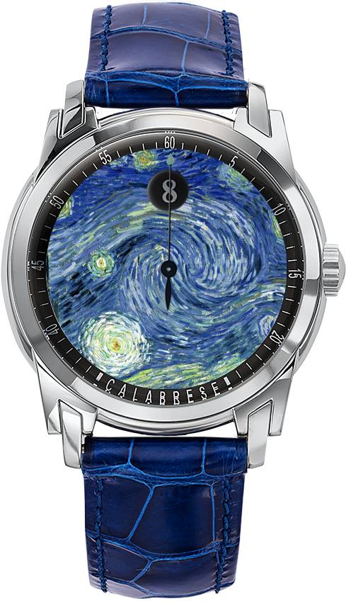 Un modèle Watch Museum avec un détail de «La Nuit Étoilée» de Vincent van Gogh (1889)