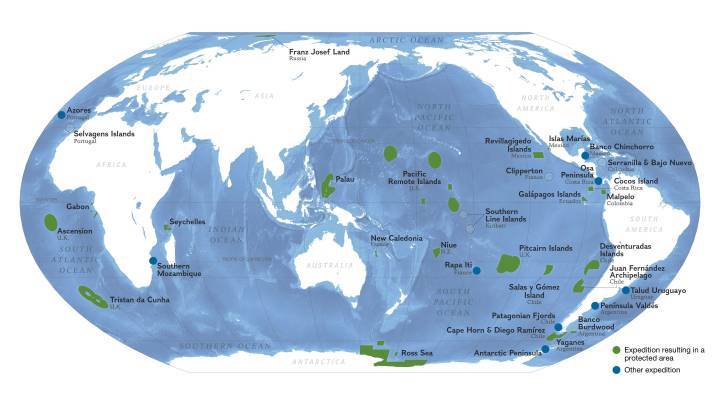 Partenaire fondateur des expéditions Pristine Seas, Blancpain a financé 14 expéditions scientifiques d'envergure entre 2011 et 2016. Douze de ces expéditions ont mené à la création d'aires marines protégées dont la superficie totale dépasse les 4,7 millions de km².