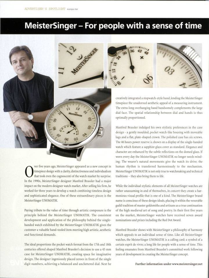 Présentation de Meistersinger en 2007 dans Europa Star