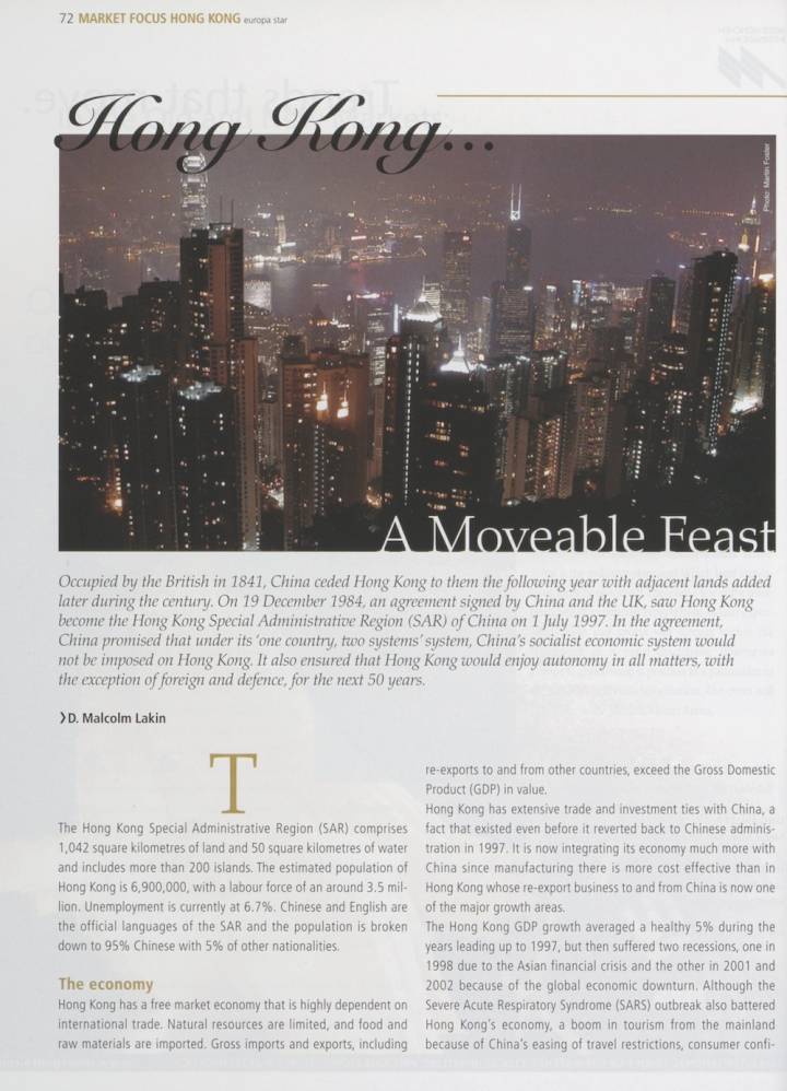 Le destin incertain de Hong Kong mis en lumière dans cet article de 1995.