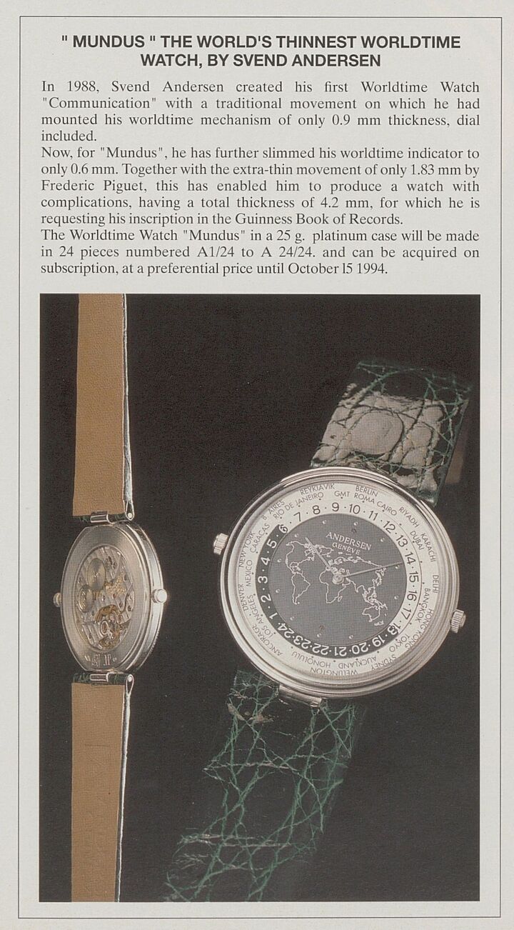 La Mundus, une Worldtime exceptionnellement fine réalisée par Andersen Genève