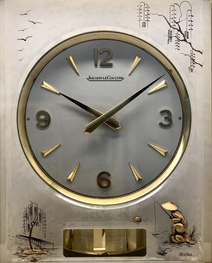 ATMOS «Marina», motif «chinois», réf. 5805, calibre Jaeger-LeCoultre 526. Patrimoine Jaeger-LeCoultre, inv. 5425.