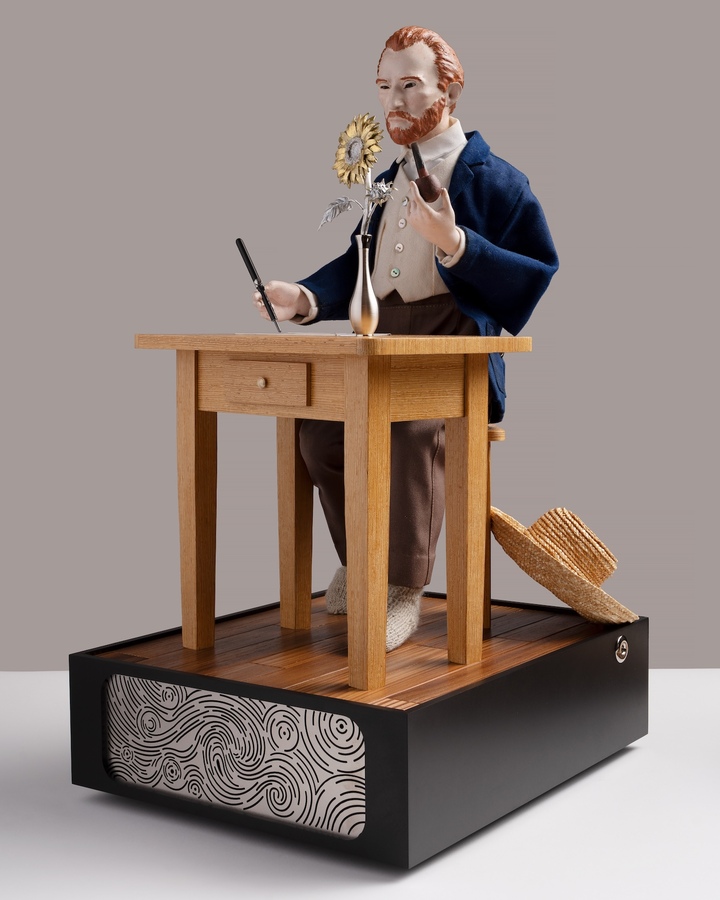 Automate androïde de l'écrivain Vincent Van Gogh. Pièce unique.