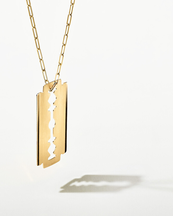 Collier Lame de Rasoir en or jaune