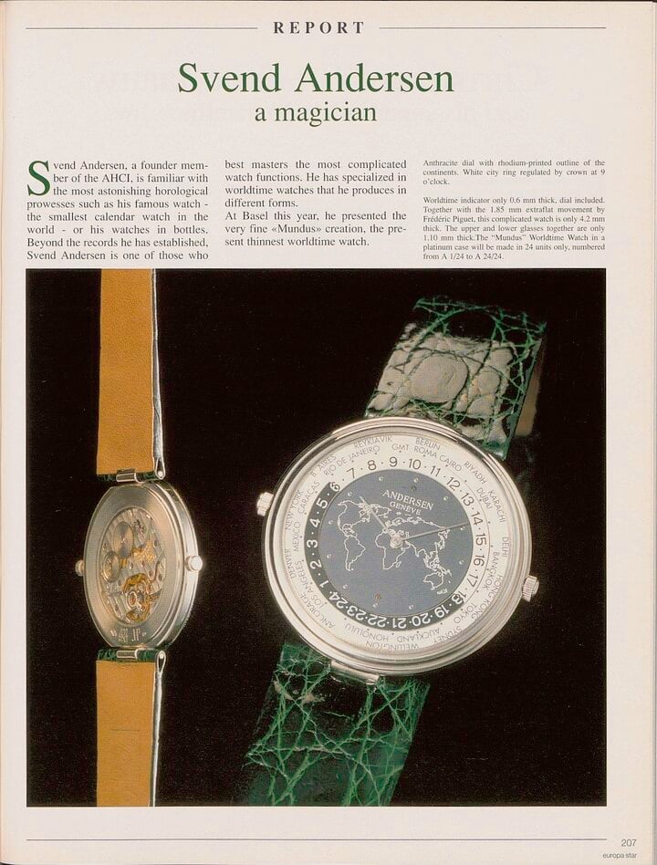 Un portrait du «magicien» Svend Andersen dans une édition de 1995 d'Europa Star
