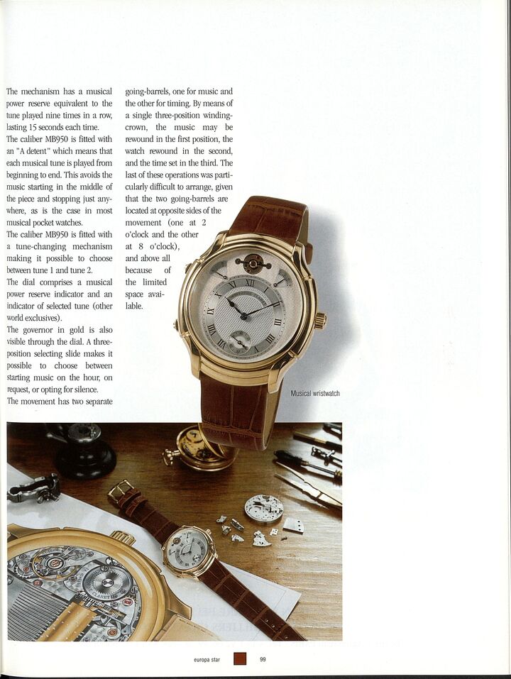Portrait de Christophe Claret en 1997 dans Europa Star.