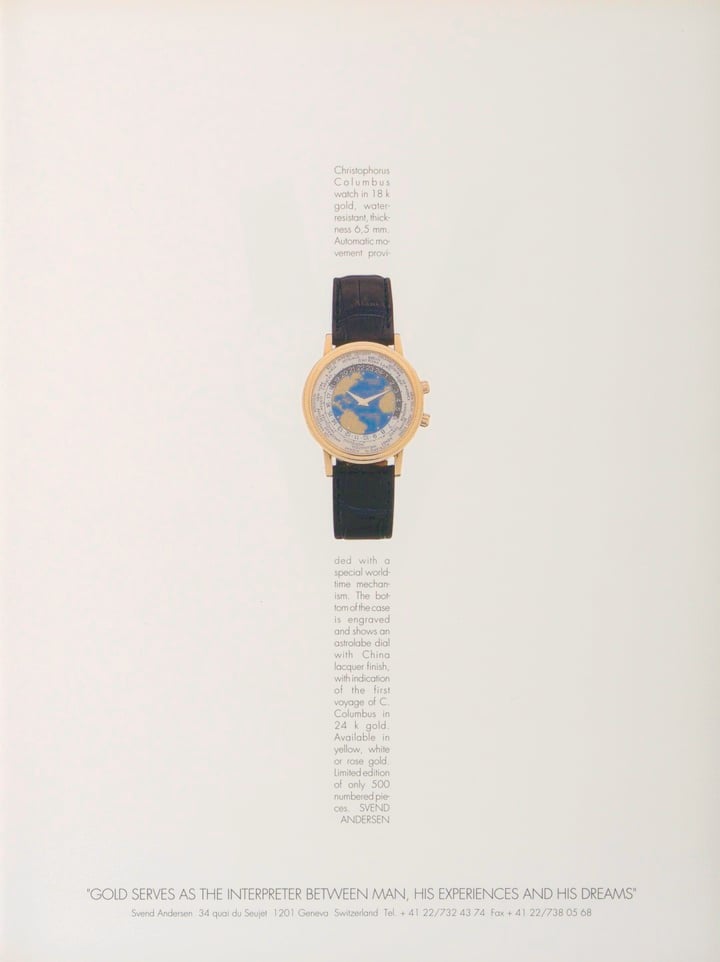Le modèle Christophorus Colombus aux Heures du Monde est lancé en 1992.