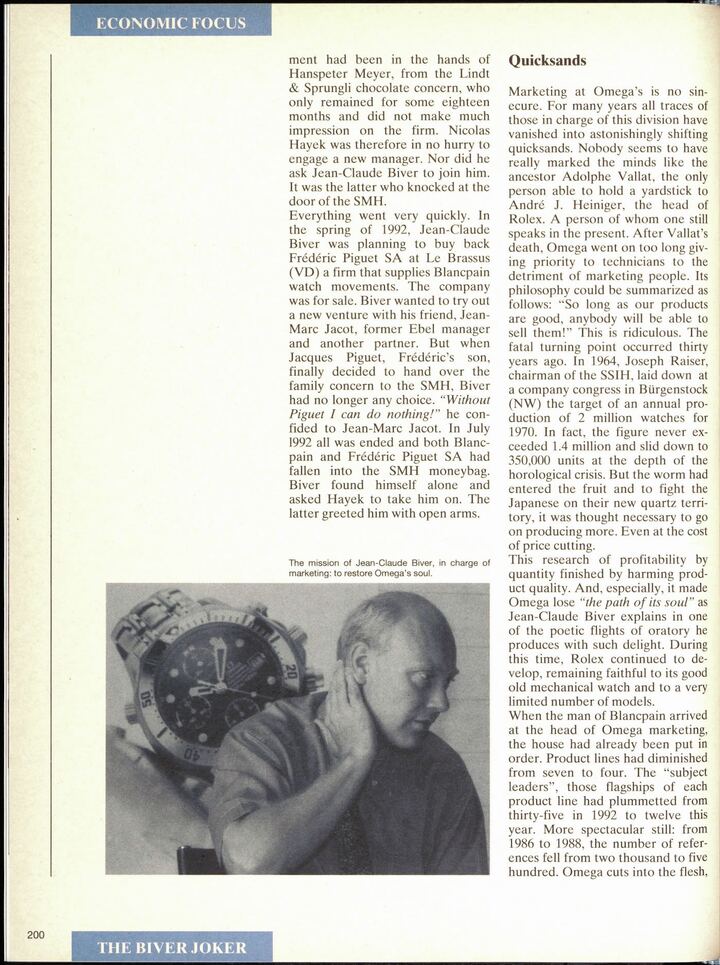 Jean-Claude Biver en 1993 dans Europa Star 